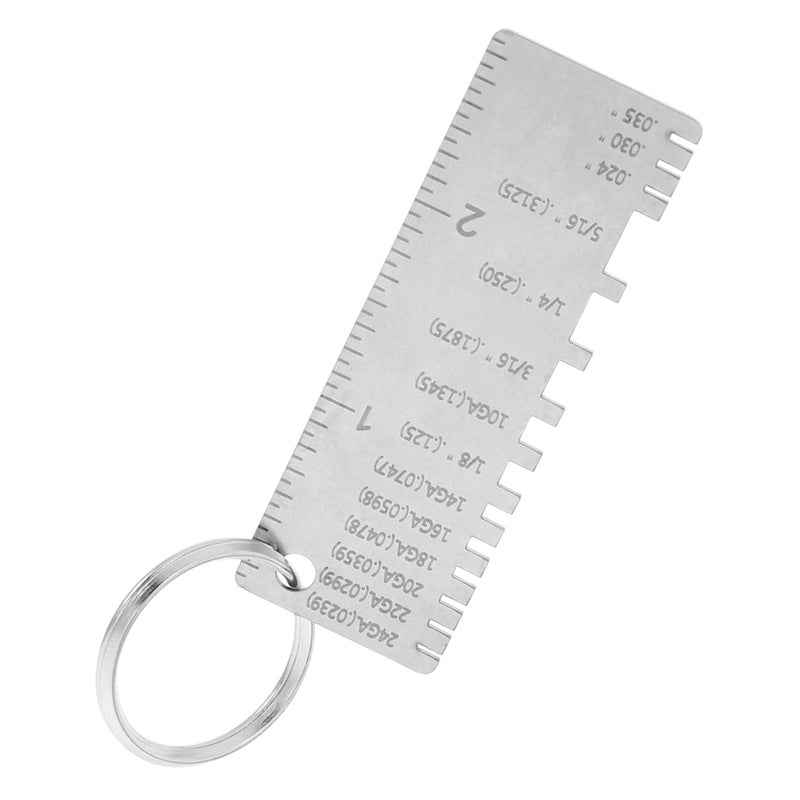 Stainless Steel Welding Gauge Tool Professional Metal Thickness Measurement Ruler - Image 1